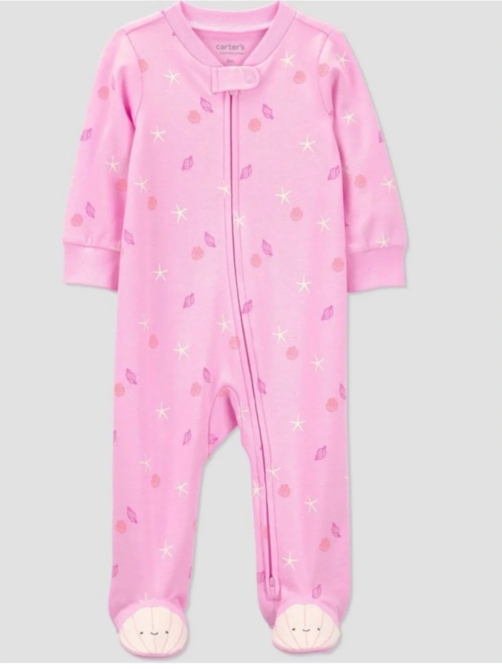 Carter's Pink Shell & Star Footed One-Piece
